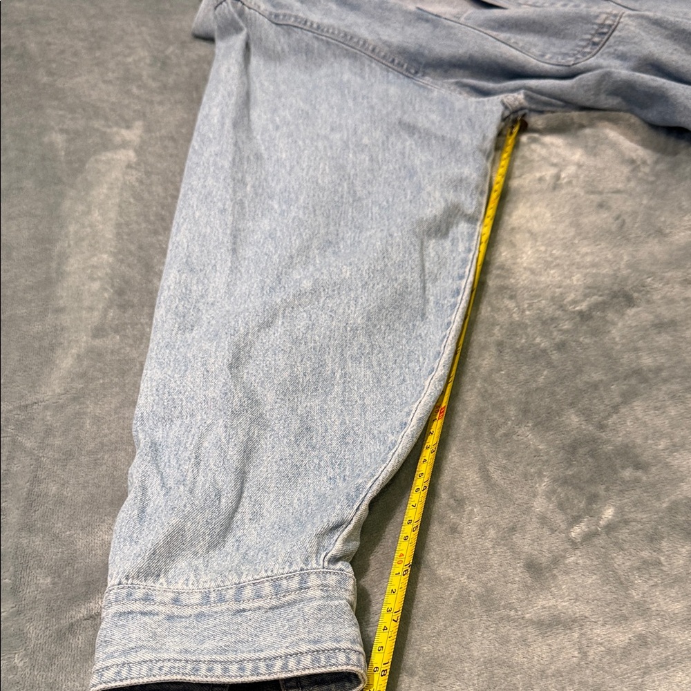 Levi's Light Blue Denim Duster w Sheer Floral Embroidered Length, size XL NWOT - Picture 7 of 10